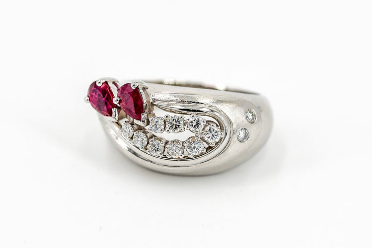 Bague 51 Bague Or blanc Rubis 58 Facettes 03010CD