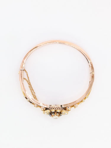 Bracelet Bracelet Napoléon III  fleur mobile or rose diamants taille ancienne 58 Facettes 1085.3