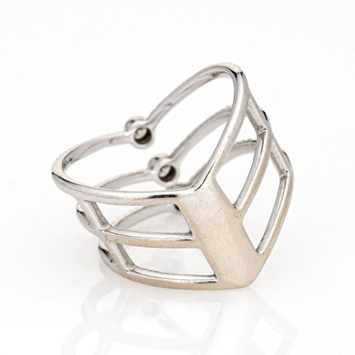 Bague 53 Bague en V à trois niveaux avec diamants 58 Facettes G13192