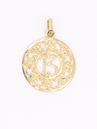 Vedhæng 13 gult guld 