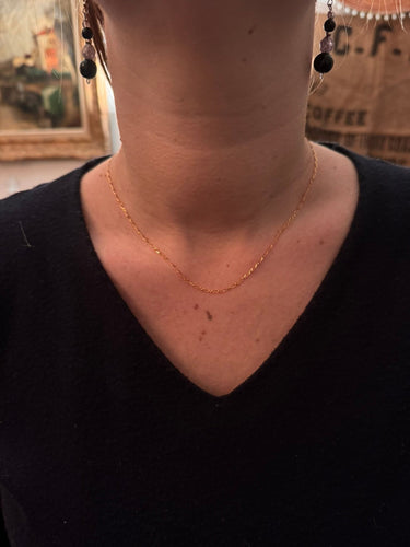 Collier Chaîne maille cheval en or jaune 18 carats 58 Facettes