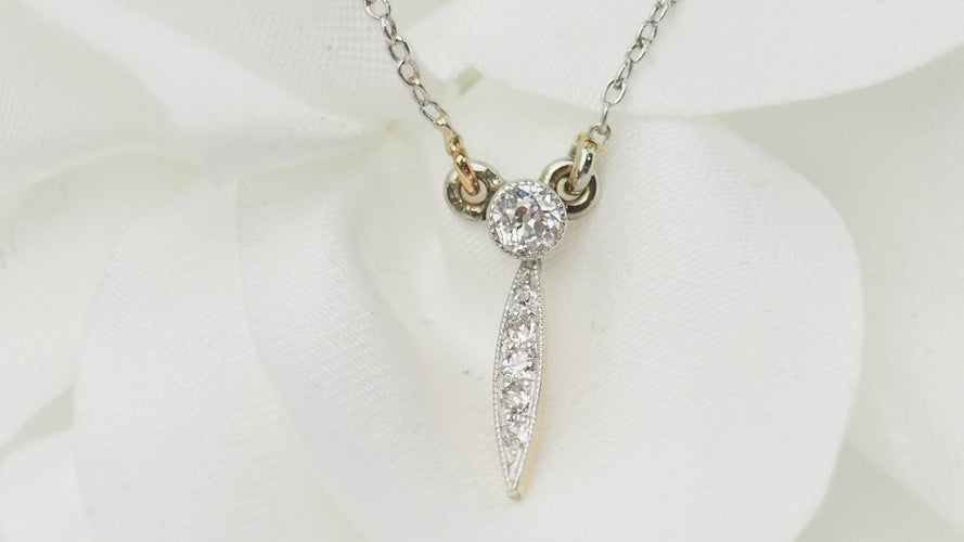 Collier Collier ancien en or platine et diamants 58 Facettes 32867