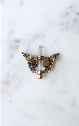 Broche Broche ancienne Ailes, diamants et cristal de roche 58 Facettes