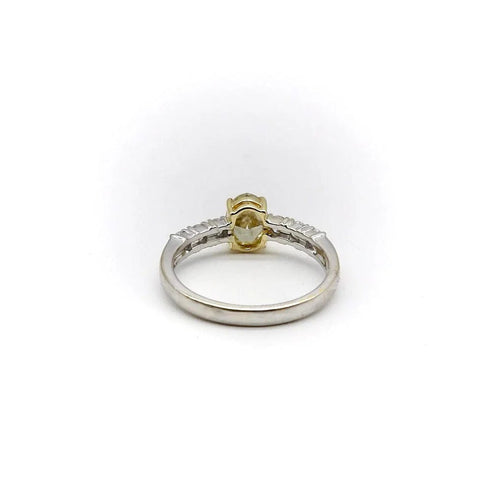 Bague 52 Bague ovale en or diamant jaune et diamant 58 Facettes