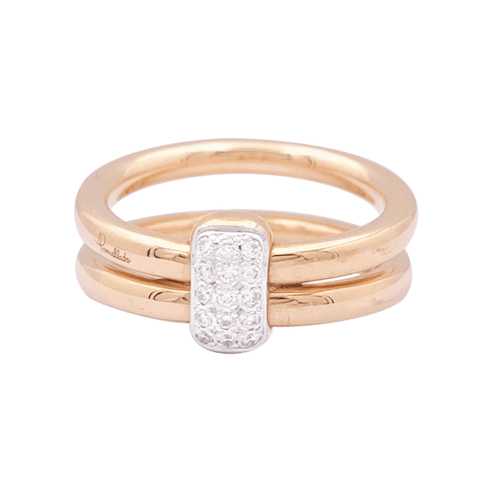 Anillo Pomellato, “Juntos”, oro rosa, diamantes.