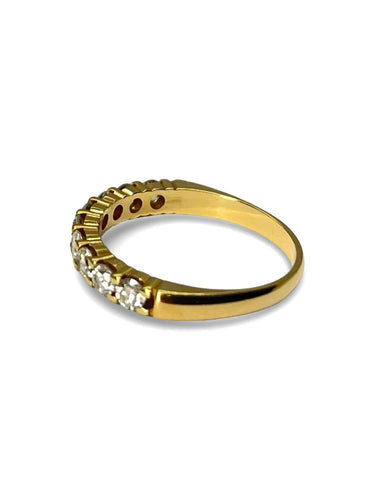 Bague 53 Demi-alliance or jaune et diamants 0,72 ct 58 Facettes 00066601