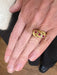 Bague 56 Bague Vintage Branchages Diamants Pierres Rouges Or Jaune 18 Carats 58 Facettes B374