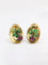 Boucles d'oreilles Dormeuses pampre de vigne or, émail vert et grenat 58 Facettes J330