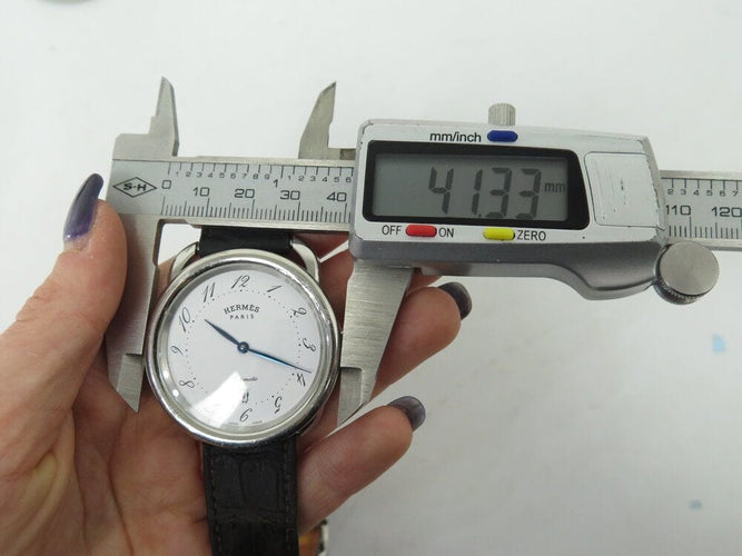 Montre montre HERMES arceau ar7.710 41 mm acier bracelet croco automatique 58 Facettes 268183