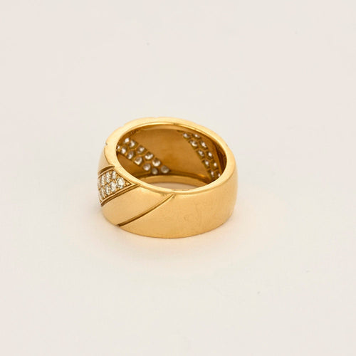 Bague 52 Bague jonc or jaune et diamants 58 Facettes CRE0041X2