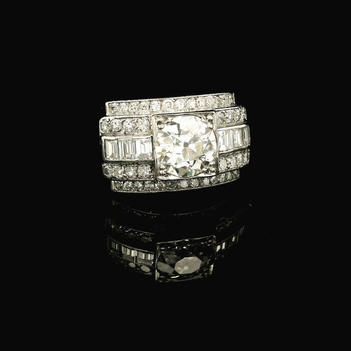 Platina en diamanten ring circa 1940