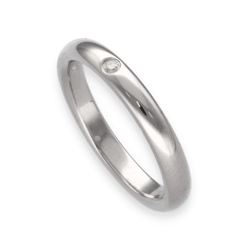 Bague 52 Bague Tiffany & Co en platine avec diamant brillant 0,02 ct F-VVS - Taille 52 58 Facettes FB07740