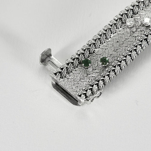 Bracelet Elegant Bracelet en or gris ,diamants et émeraudes 58 Facettes HAV1009