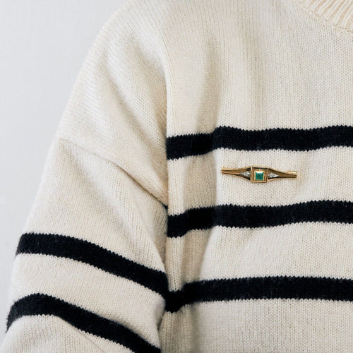 Broche Broche vintage émeraude diamants 58 Facettes