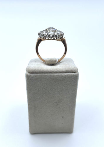 Bague 50 Bague Marguerite bicolore, diamants taille ancienne 58 Facettes