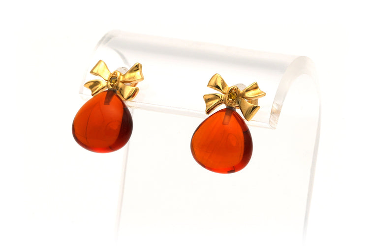 Boucles d'oreilles Boucles d'oreilles contemporaines en or jaune serties d'agates et de diamants 58 Facettes 20543