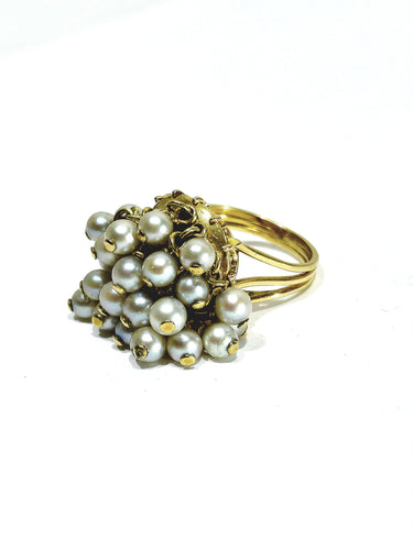 Bague 51.5 Bague Or Et Perles 58 Facettes