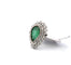Anello in oro bianco con smeraldo centrale e diamanti a contorno 58 Facettes