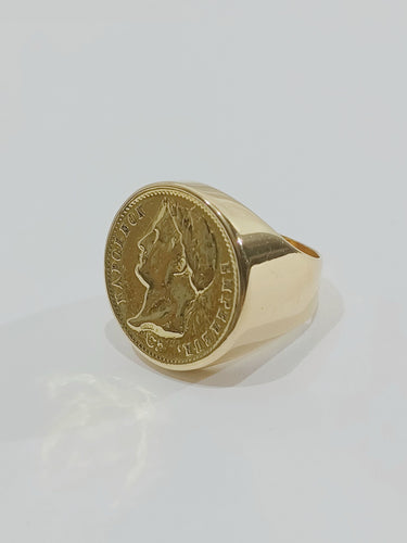 Bague 57.5 Bague Or jaune Napoléon III 58 Facettes 2945/1