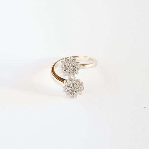 Bague 57 Bague « Toi et moi » en or blanc avec diamants 58 Facettes 152/23