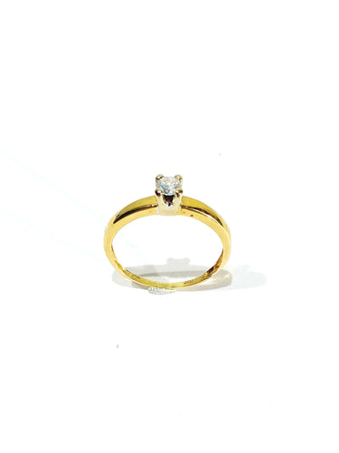 Bague 53.5 Solitaire Or Jaune Et Diamant 58 Facettes
