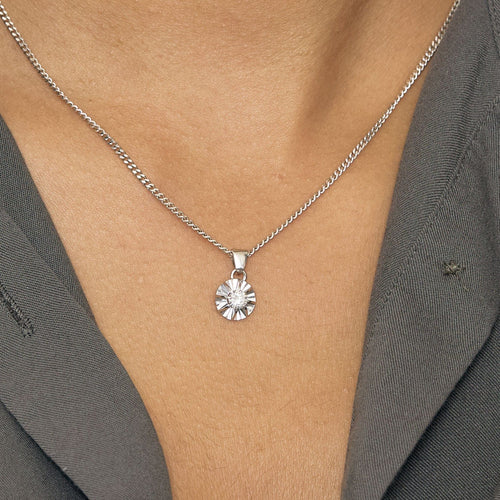 Pendentif Pendant en Or blanc 18k Diamant 58 Facettes CEC03552