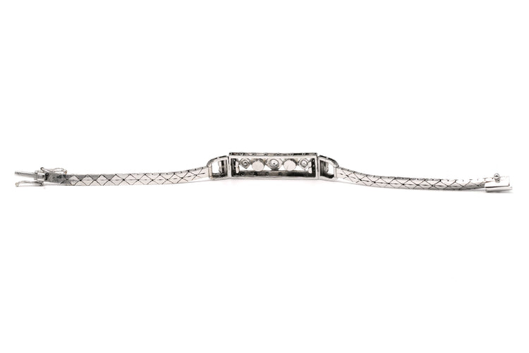 Bracciale Art Deco in oro bianco 18k e diamanti taglio brillante 0,538 ct 