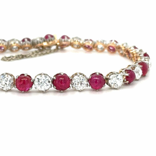 Bracelet Bracelet Rubis Diamants Époque fin 1900 58 Facettes 1.0000114/4
