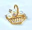 Broche Broche panier en or jaune, 3 perles et 5 diamants 58 Facettes AB467