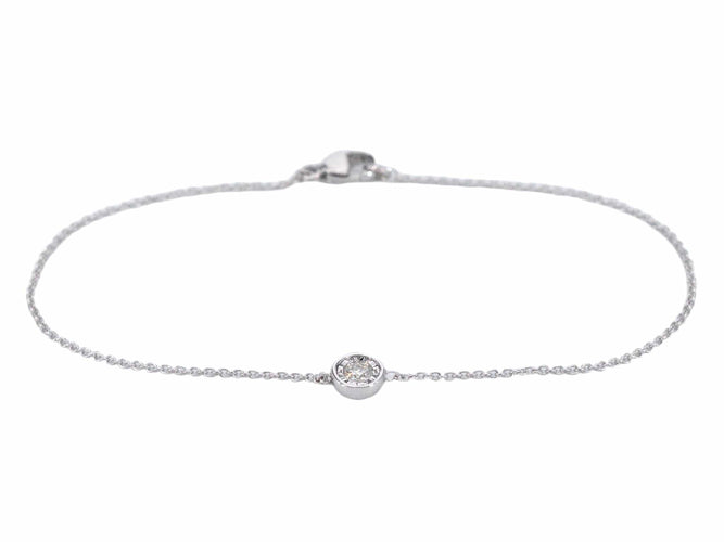 Bracelet Bracelet en or blanc avec diamant 0,10 carat 58 Facettes 2235