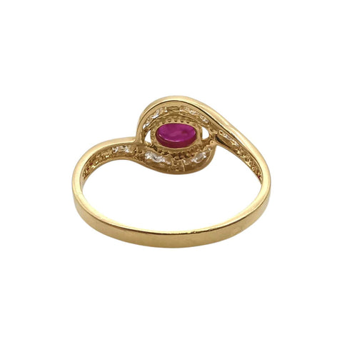 Anel em ouro amarelo, rubi e diamantes 