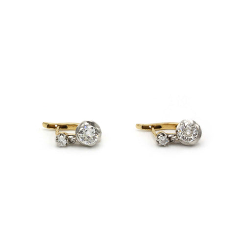 Boucles d'oreilles Boucles d'oreilles Dormeuses - Or, Platine & Diamants 58 Facettes 250342R