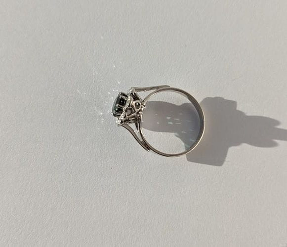 Bague Bague Pompadour saphir vert diamants 58 Facettes