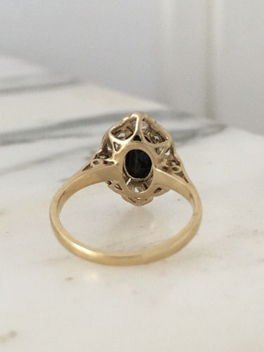 Belle Époque-ring i gult guld och Platina 