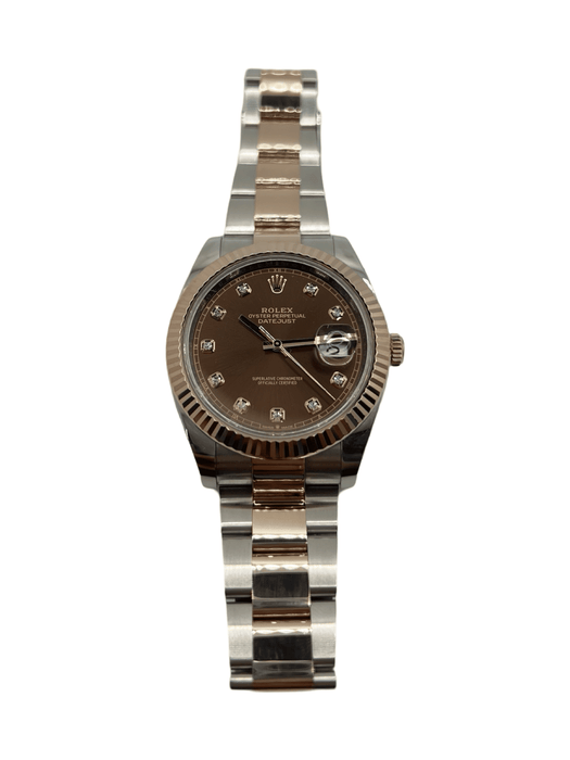 Montre Rolex Datejust 41 or rose Chocolate & Diamonds 58 Facettes