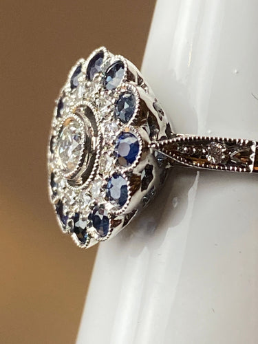 Bague 57 Bague diamants, saphir 58 Facettes AB45