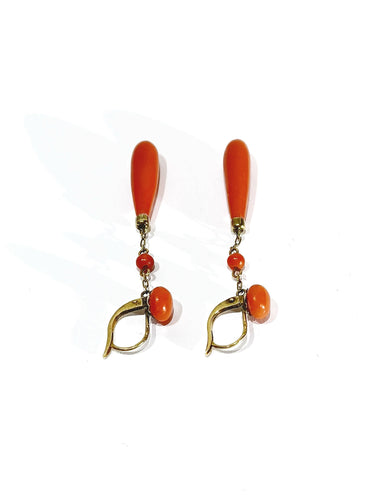 Boucles d'oreilles Paire De Boucles d'Oreilles en or et en corail 58 Facettes