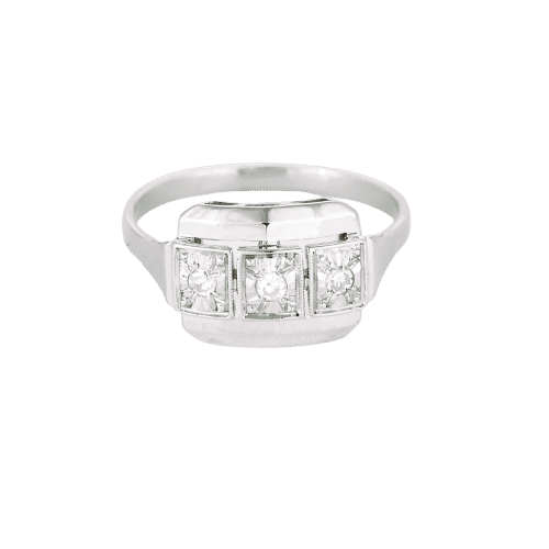 Bague 49.5 Bague Art Déco diamants or gris et platine 58 Facettes LMB-303