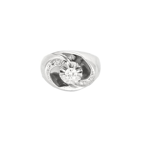 Bague 51 Bague en or gris et diamants 58 Facettes GU173