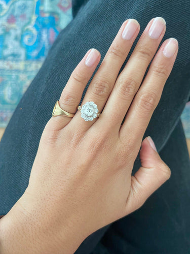 Bague 52 Bague Marguerite en or jaune et or blanc 18 carats et diamants 58 Facettes