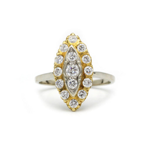 Bague 55 Bague - Or jaune et blanc et diamants 58 Facettes 1079