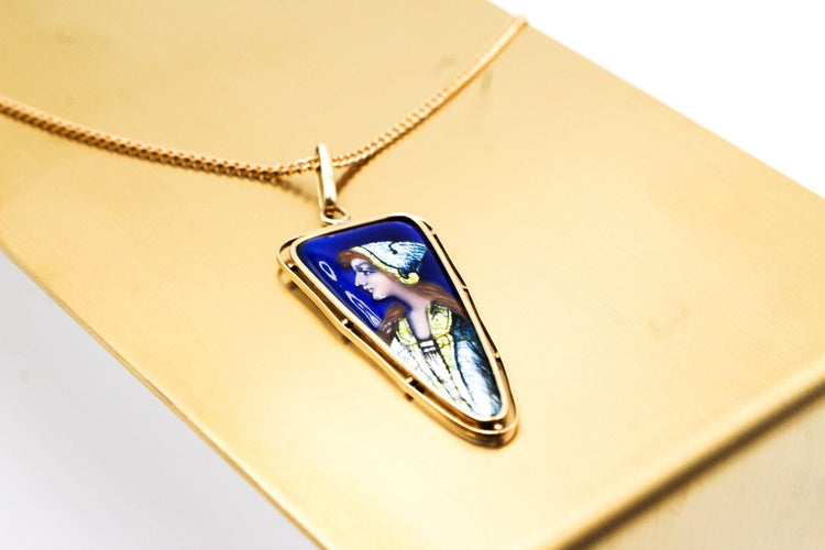 Pendentif Pendentif porcelaine de limoge et or jaune 58 Facettes 250244