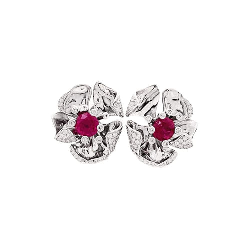 Boucles d'oreilles Boucles d'oreilles Mellerio, "Fleurs", or blanc, tourmalines, diamants. 58 Facettes 35229