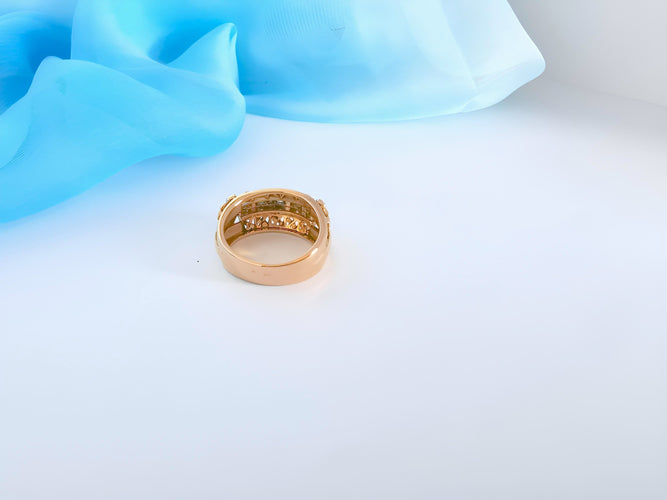 Bague 52.5 Bague Vintage (1940-1950) diamants or rose et or blanc 18K 58 Facettes 1762