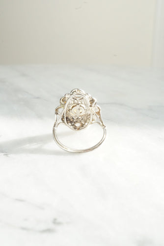 Bague 51 Bague Art déco or blanc Diamants et Perles 58 Facettes SQ8611078