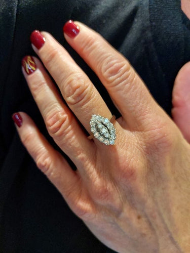 Bague BAGUE MARQUISE DIAMANTS  ANNÉES 50' 58 Facettes 094631