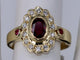 Bague 54 Bague vintage en or jaune lunette rubis et diamants 58 Facettes BA-97