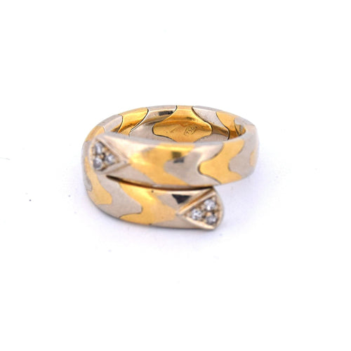 Bague 51 Bague vintage en or jaune et diamants des années 1980 58 Facettes