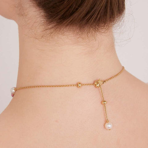 Collier BULGARI - Collier Allegra en or jaune, pierres de couleur, perles et diamants 58 Facettes