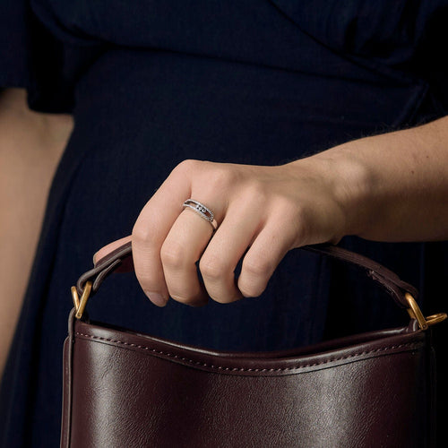 Bague 53 Messika - Bague pavée Baby Move en or gris et diamants 58 Facettes 58FC26